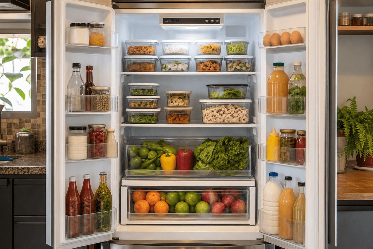Organização da geladeira que reduz desperdício de comida